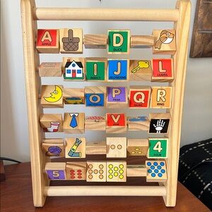 Melissa & Doug Wooden ABC and 123 Learning Blocks